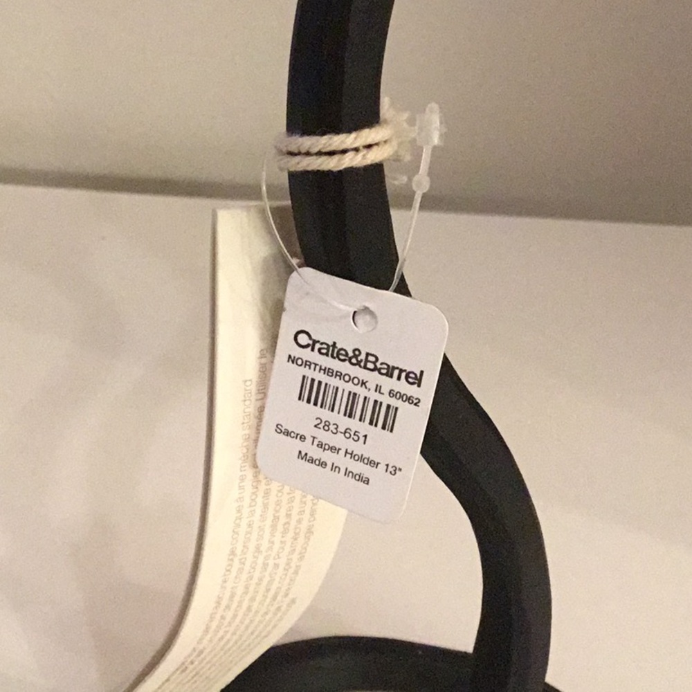 Large Black Metal Taper Candle Holder by Athena Calderone for Crate & Barrel - Picture 6 of 7